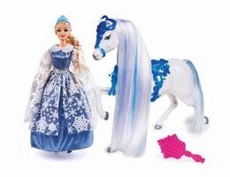 נסיכות אופנה-שלג עם סוס