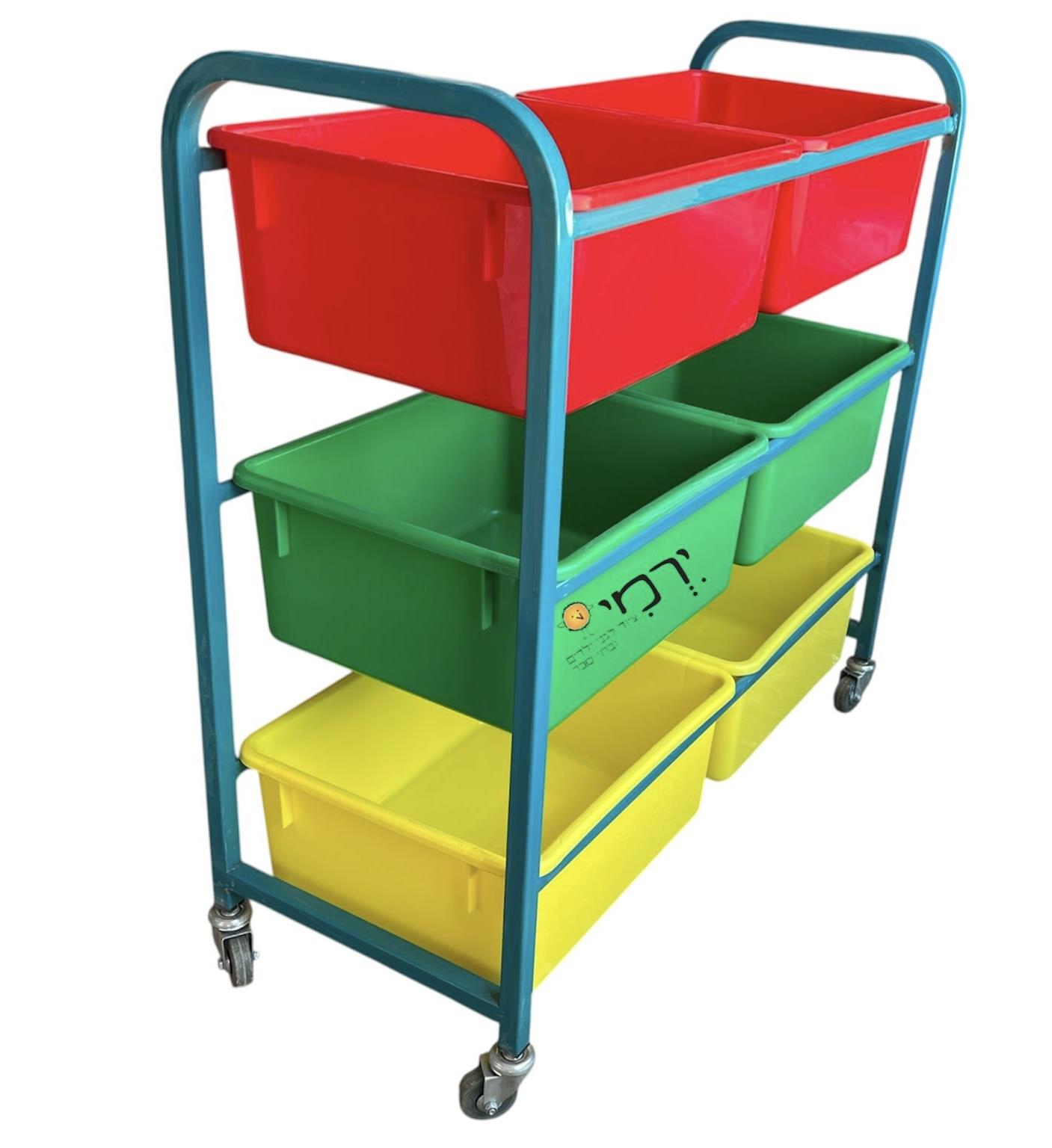 עגלת גרוטאות ניידת 6 מיכלים