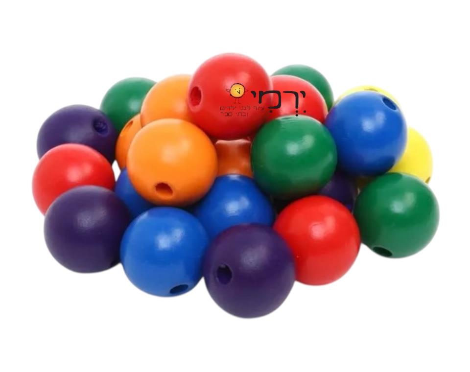 חרוזי פלסטיק עגולים צבעוניים בשקית