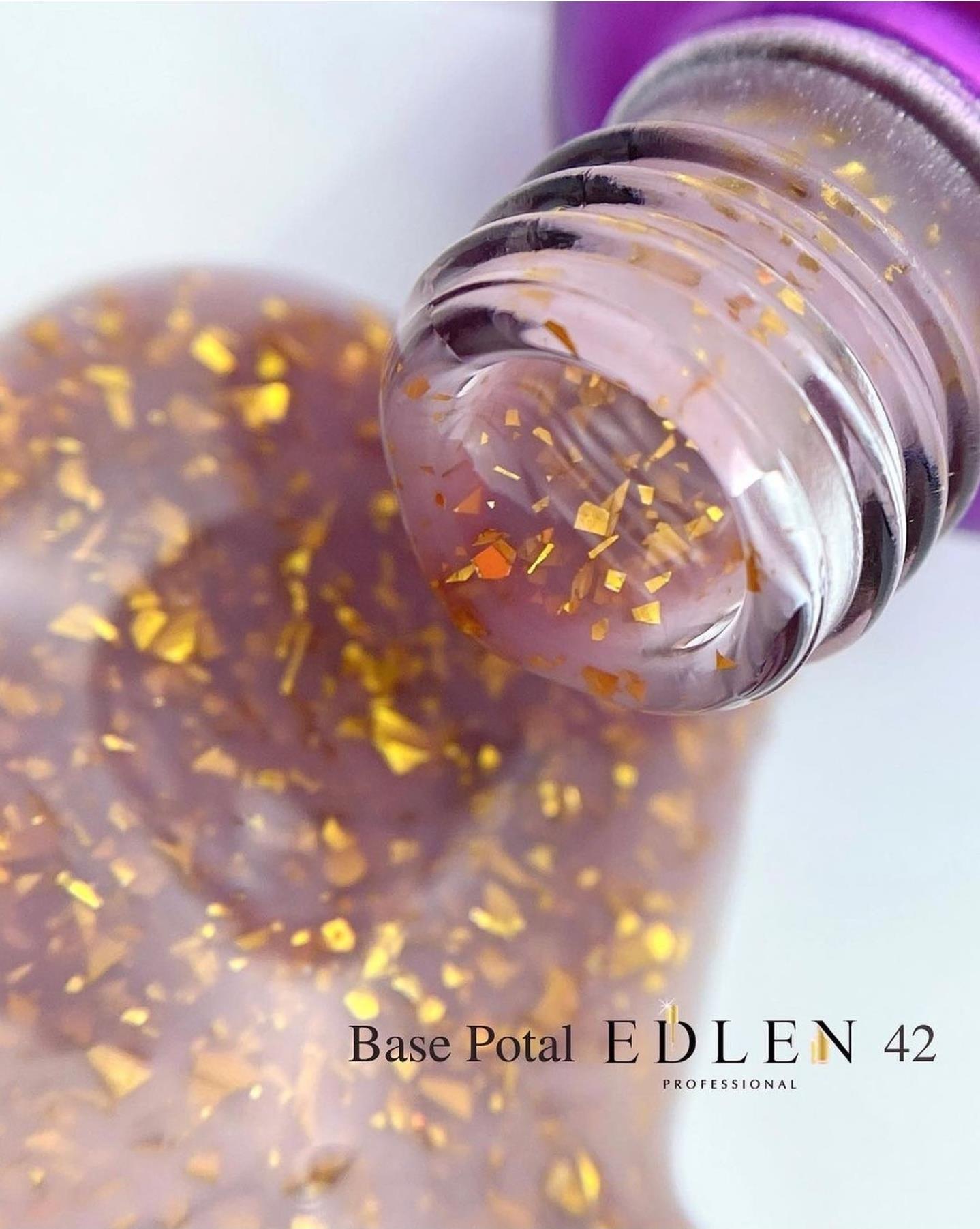 EDLEN-בייס  בצבע פודרה חלבי עם שברי  זהב  NO-42.