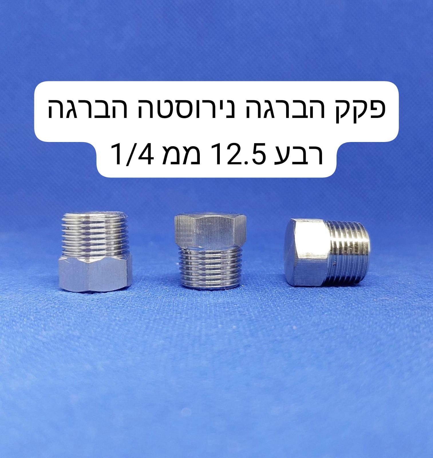 פקק נירוסטה זכר 4\1 רבע מכסה הברגה BSP עשוי בחריטה 12.5 ממ קמפינג לייף