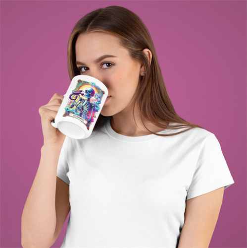 איור גולגולת אסטרולוגי מזל עקרב מודפס על ספל