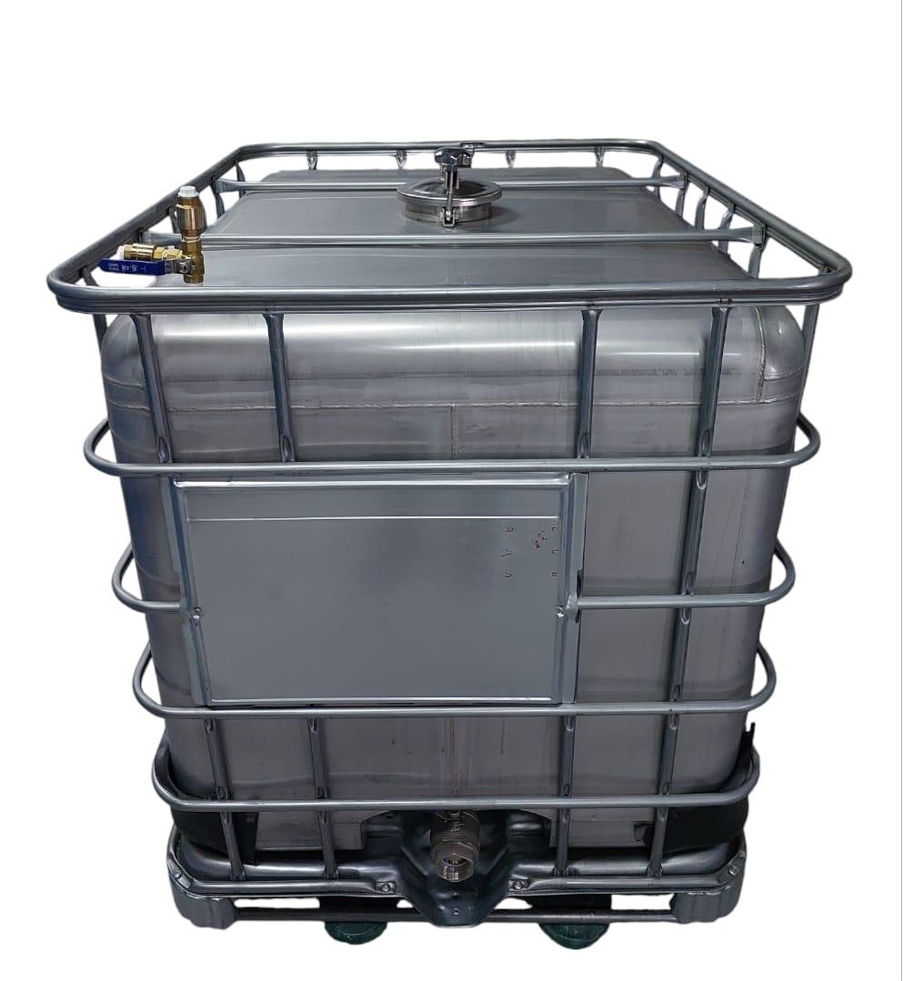 מיכל נירוסטה 1000 ליטר עובי דופן 2 ממ ברז עליון חצי וברז ריקון תחתון 2 צול עם נשמים קמפינג לייף