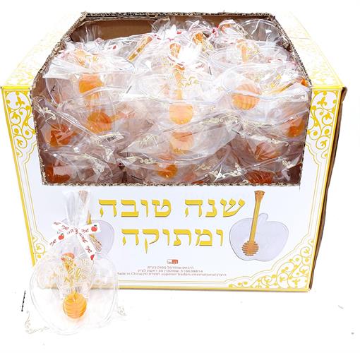 תפוח שקוף צנצנת + מקל דבש