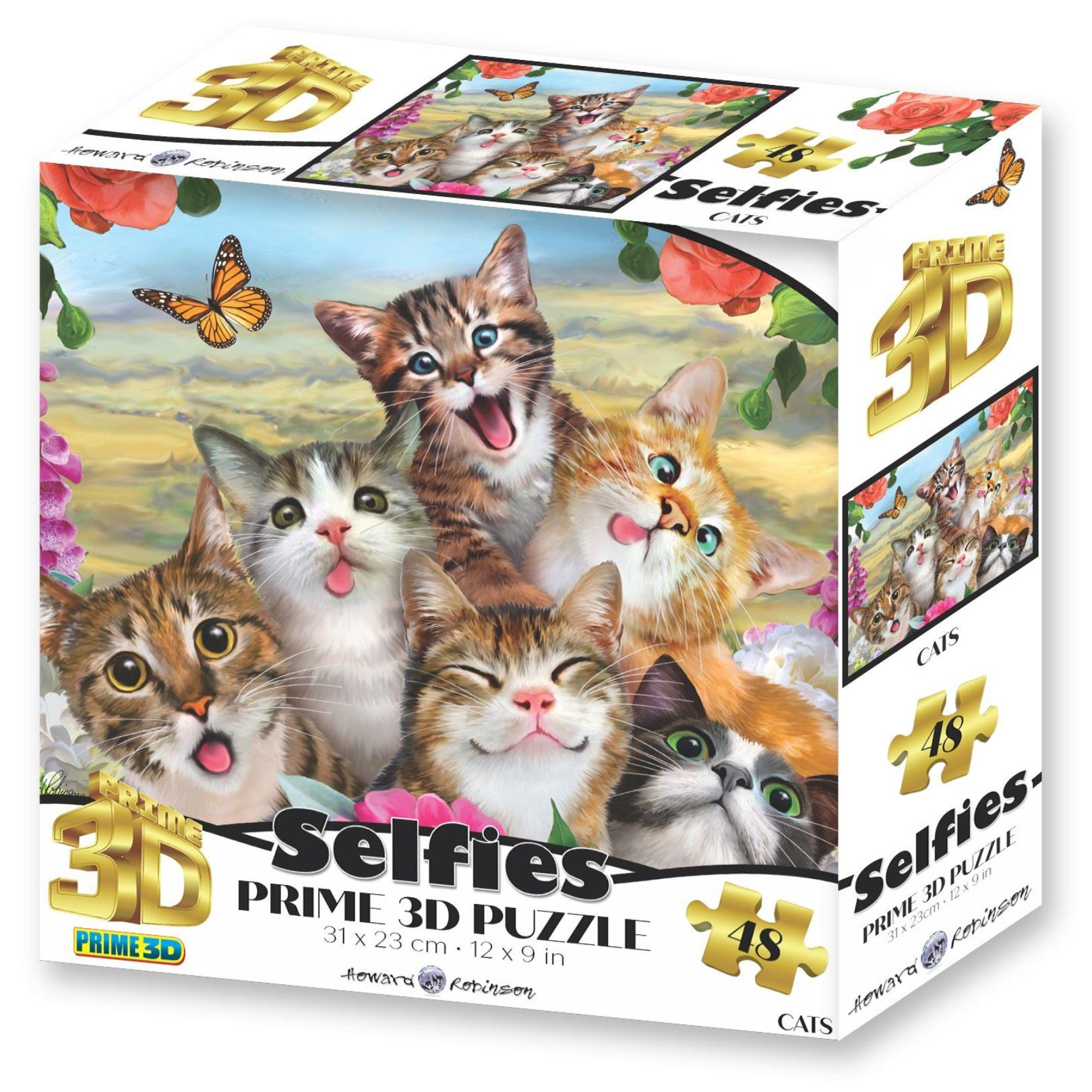 פאזל תלת מימד חתולים סלפי 48 חלקים מבית Prime 3D
