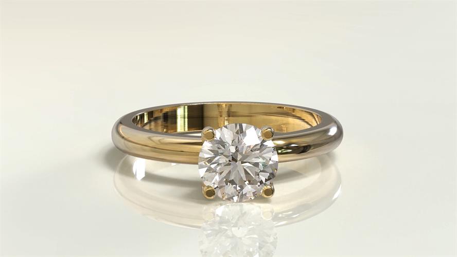 טבעת אירוסין דגם ירדן 0.50 קראט זהב צהוב 14K