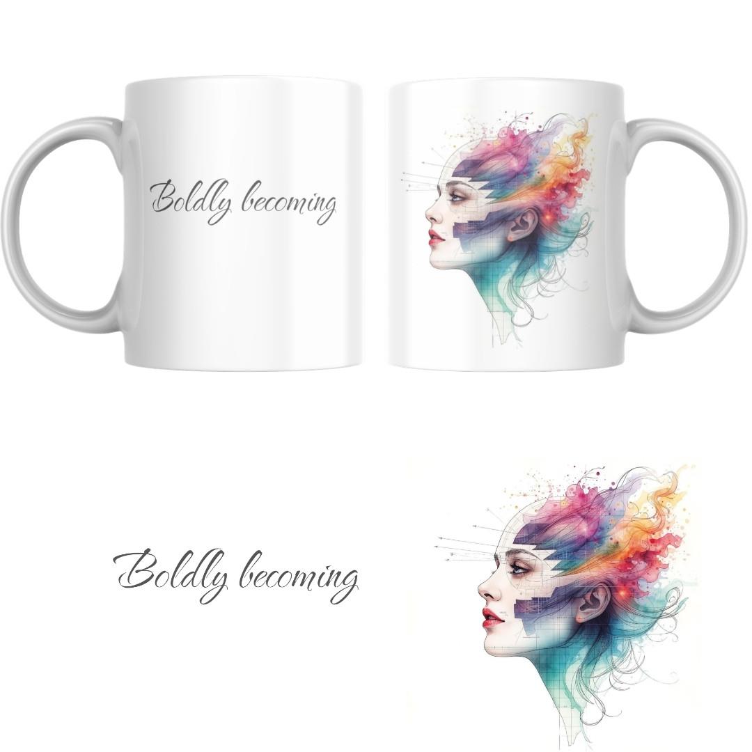 מתנה לאישה אמיצה, ספל השראה לשינוי קריירה, מתנה לאישה בצמיחה, ספל עם משפט באנגלית מעצים, מתנה אלגנטית לאישה חזקה