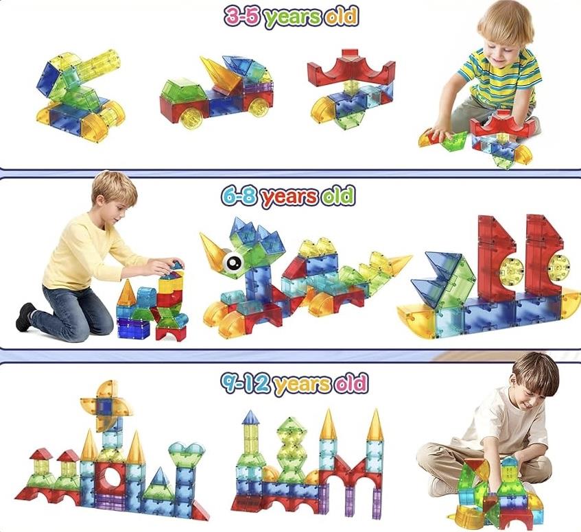 מגנטים צורות גאומטריות תלת מימד - 92 חלקים