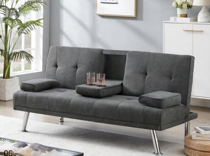 ספה  נפתחת למיטה דגם בוסטון צבע אפור*אחרון מתצוגה!*