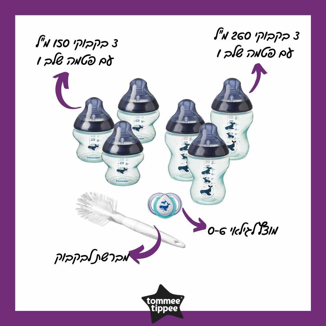 טומי טיפי סט מהדורה מוגבלת  ניובורן+מברשת בנים \ בנות