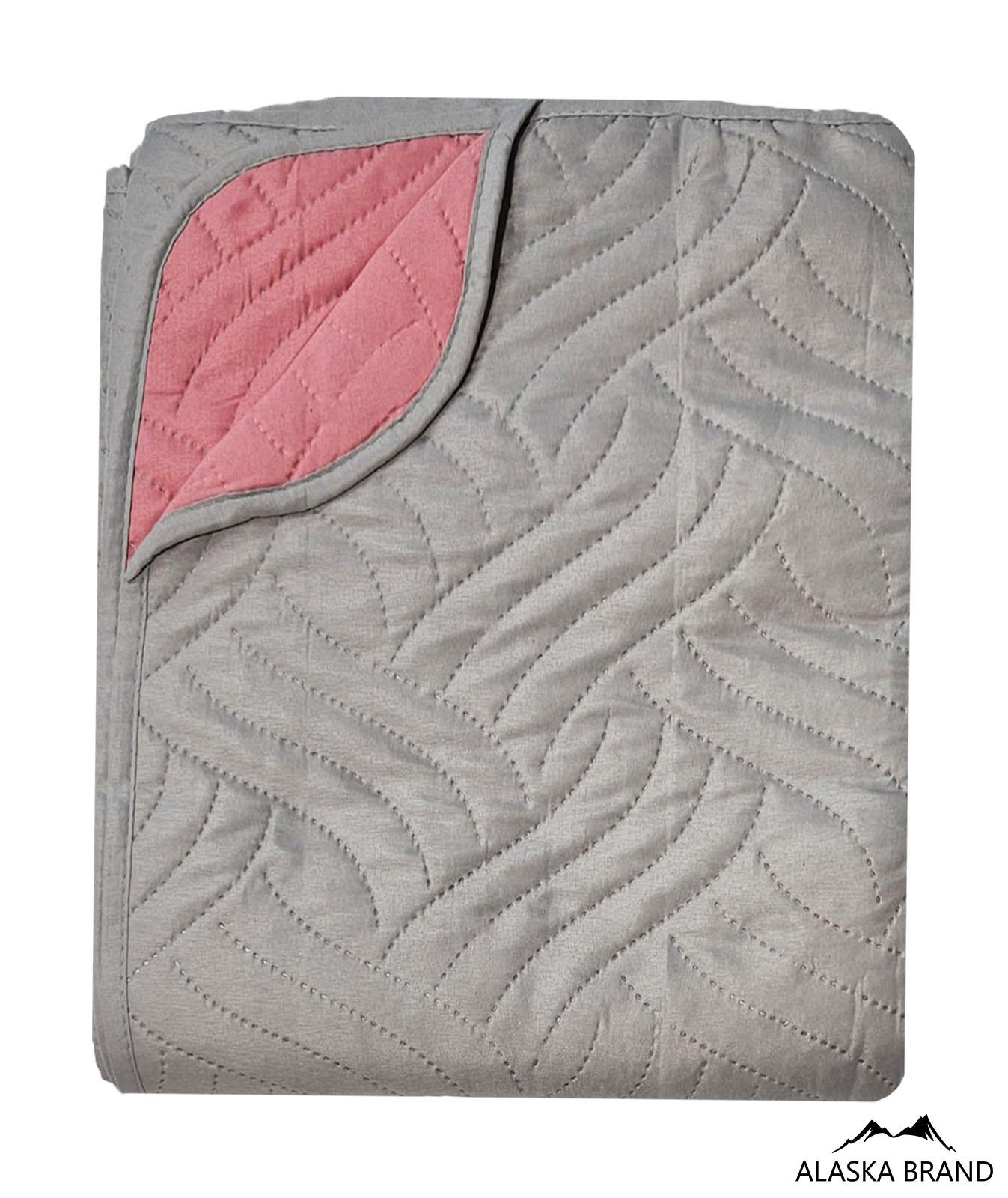 שמיכת קיץ איכותית דו צדדית דגם אוסטין Austin | ורוד - אפור