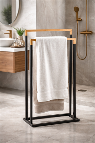 מעמד למגבות איכותי מעוצב בשילוב מתכת ובמבוק דגם BTH-09944 מבית HONEY CAN DO ארה"ב מעמד למגבות איכותי מעוצב בשילוב מתכת ובמבוק דגם BTH-09944 מבית HONEY CAN DO ארה"ב