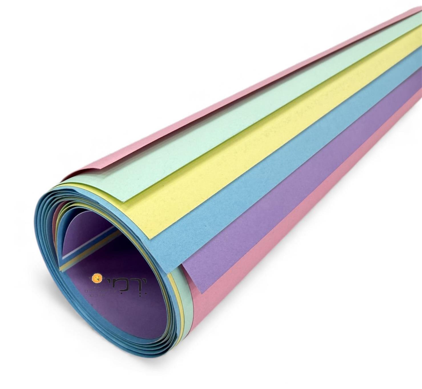 גליון בריסטול צבעוני - 5 יח׳ במארז