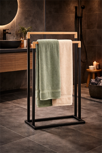 מעמד למגבות איכותי מעוצב בשילוב מתכת ובמבוק דגם BTH-09944 מבית HONEY CAN DO ארה"ב מעמד למגבות איכותי מעוצב בשילוב מתכת ובמבוק דגם BTH-09944 מבית HONEY CAN DO ארה"ב