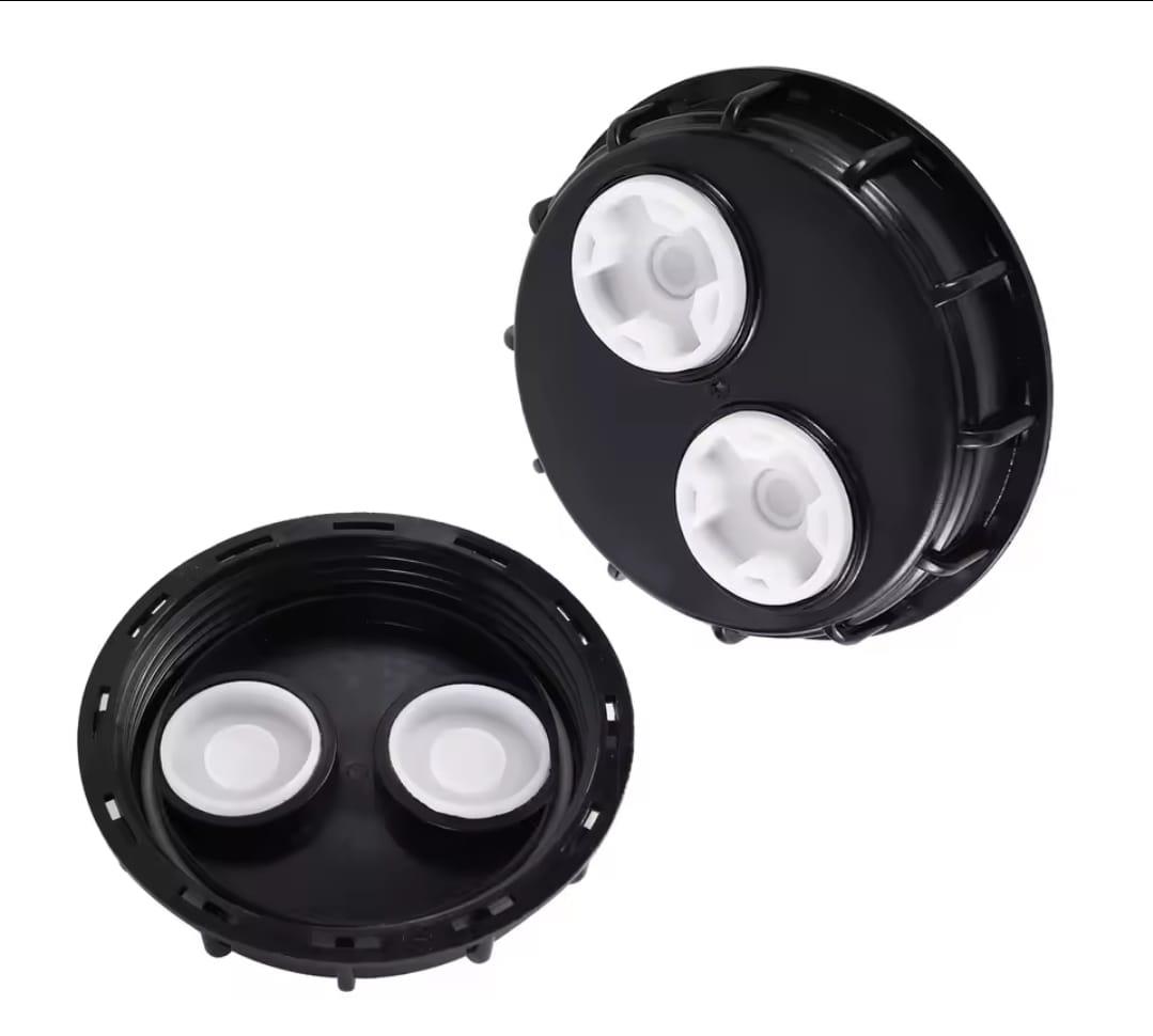 מכסה IBC למיכל IBC עם 2 פקקים 2 צול קוטר המכסה 163 ממ למיכל 1000 ליטר קמפינג לייף