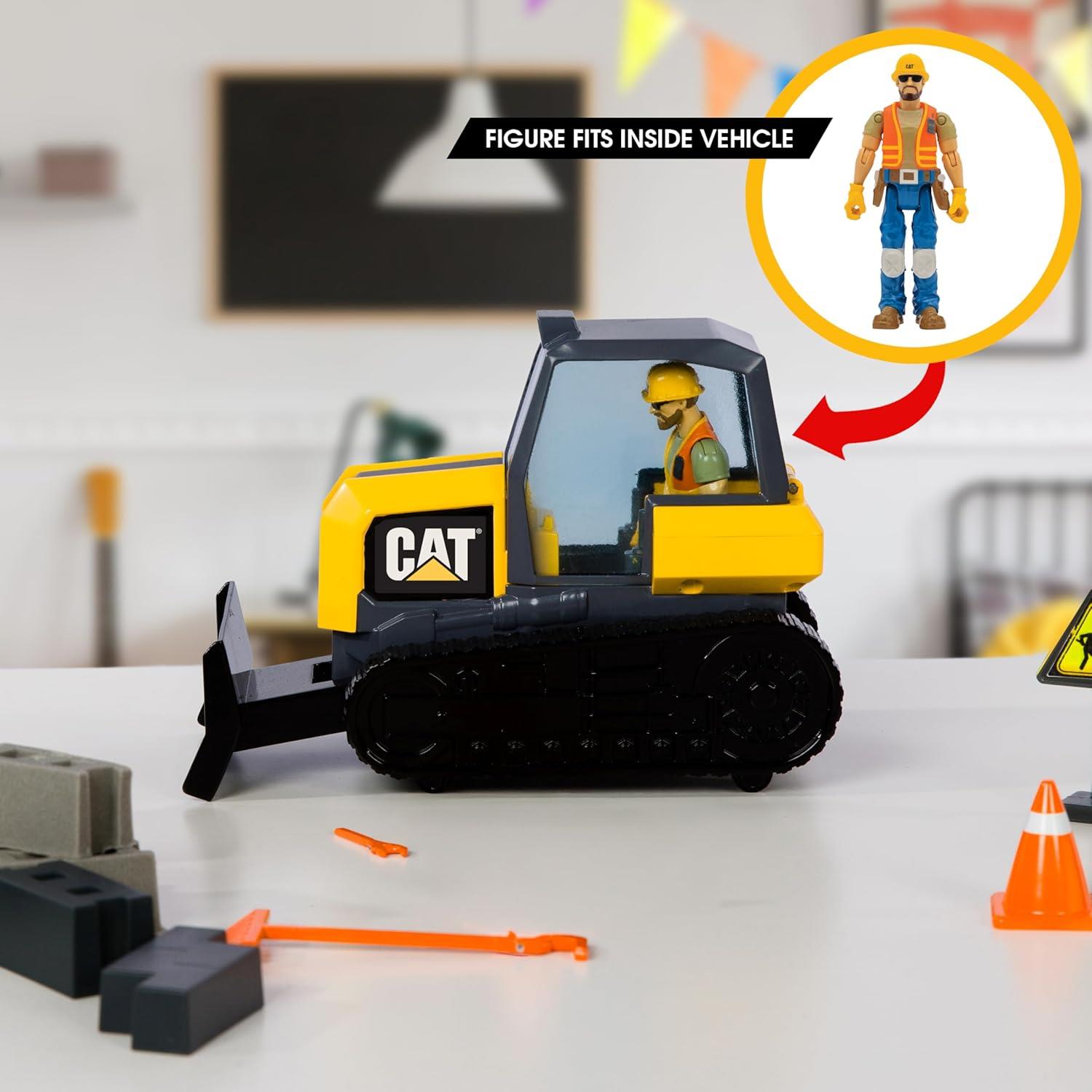 ערכת משחק דחפור מבית CAT כולל דמות ואביזרים - 22 חלקים