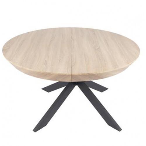 שולחן פינת אוכל עגול לבית נפתח 1.30-2.30 דגם וגאס צבע אלון