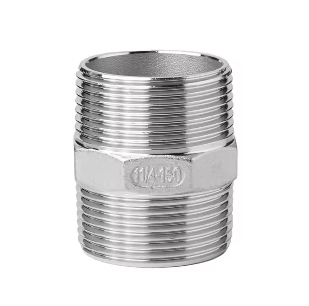 ניפל נירוסטה הברגה 1.1/4 צול אחד ורבע צול זכר דו צדדי קמפינג לייף