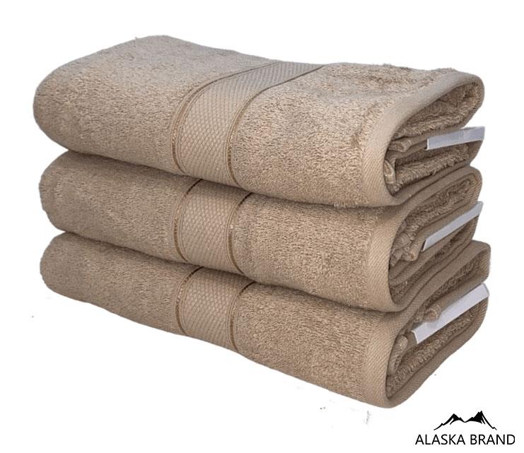 מגבת Royal מבד 100% כותנה צבע בג' | דרגת ספיגה גבוהה