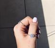 טבעת עיגול יהלום - כסף אמיתי