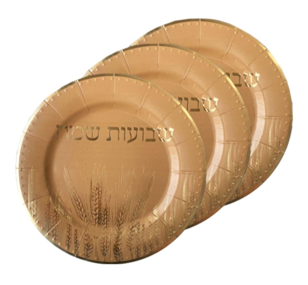 מגש עגול גדול שבועות שמח 3 יחידות