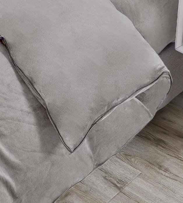 מצעי 100% פלנל רכים ועבים ומחממים במיוחד - אפור בהיר