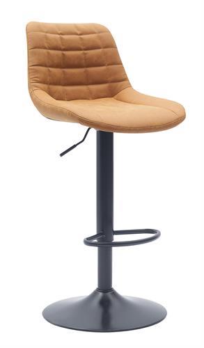 כסא בר מעוצב דגם רומאו דמוי עור צבע חרדל