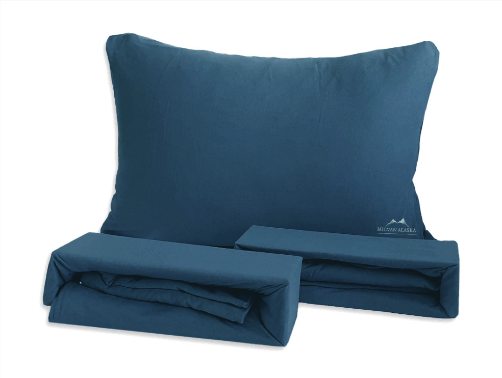 סדין ג'רסי טריקו צבע - כחול כהה + ציפית מתנה! ⭐מבצע ענקי⭐