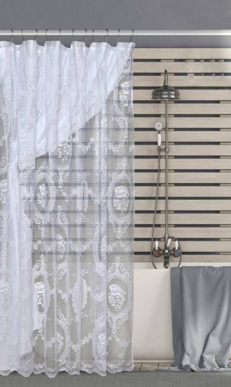 וילון אמבטיה דו שכבתי דגם - יוניק Unique | בז או לבן וילון אמבטיה דו שכבתי דגם - יוניק Unique | בז או לבן