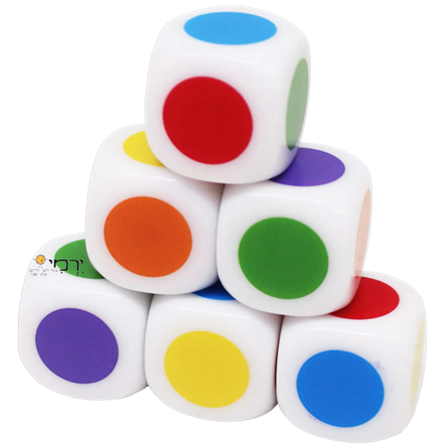 קוביות משחק צבעוניות מארז 10 יח'