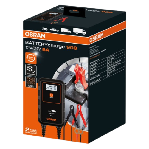 מטען מצברים 908 8A; עוצמת 12V/24V מבית ORSAM