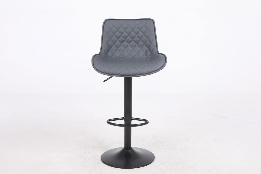 כסא בר מעוצב דגם לורן דמוי עור אפור