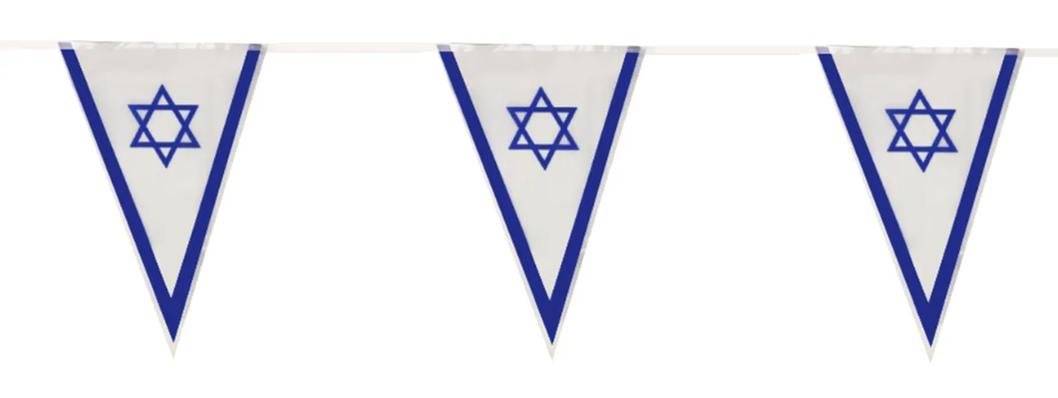 שרשרת דגלים משולשת מבד 30x40