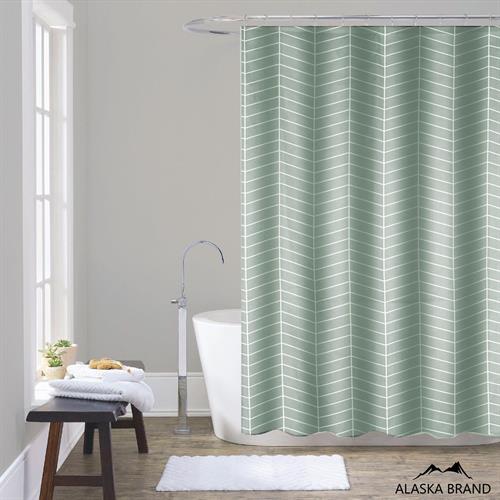 וילון אמבטיה יוקרתי | דגם ארמוס - מנטה