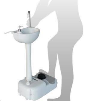 כיור נייד לנטילת ידיים או רחיצת ידיים לבית ולשטח ולאירועים כולל לחג הסוכות עם מיכל קמפינג לייף