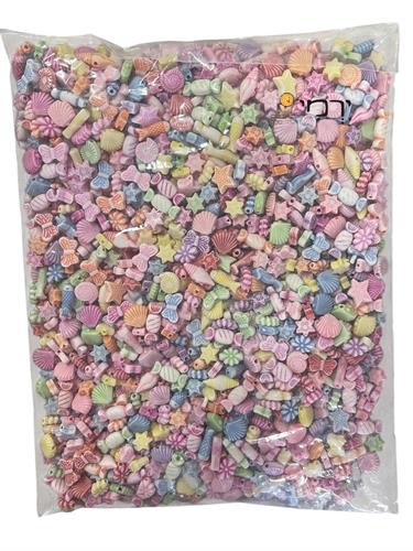 חרוזים צבעי פסטל דגם ים בשקית