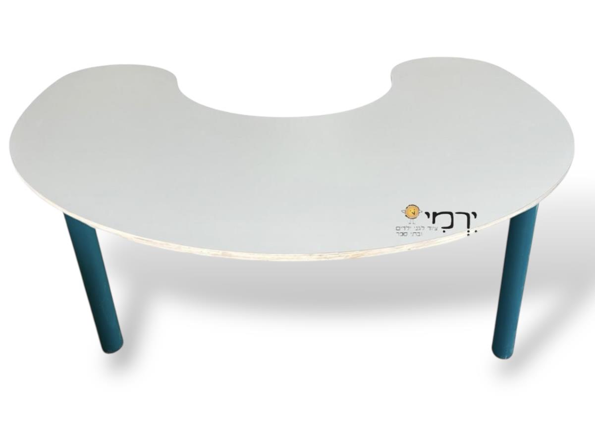 שולחן פרסה רגל מתכת - 6 ילדים