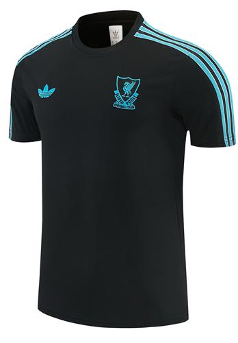 ליברפול חולצה קצרה שחור טורקיז