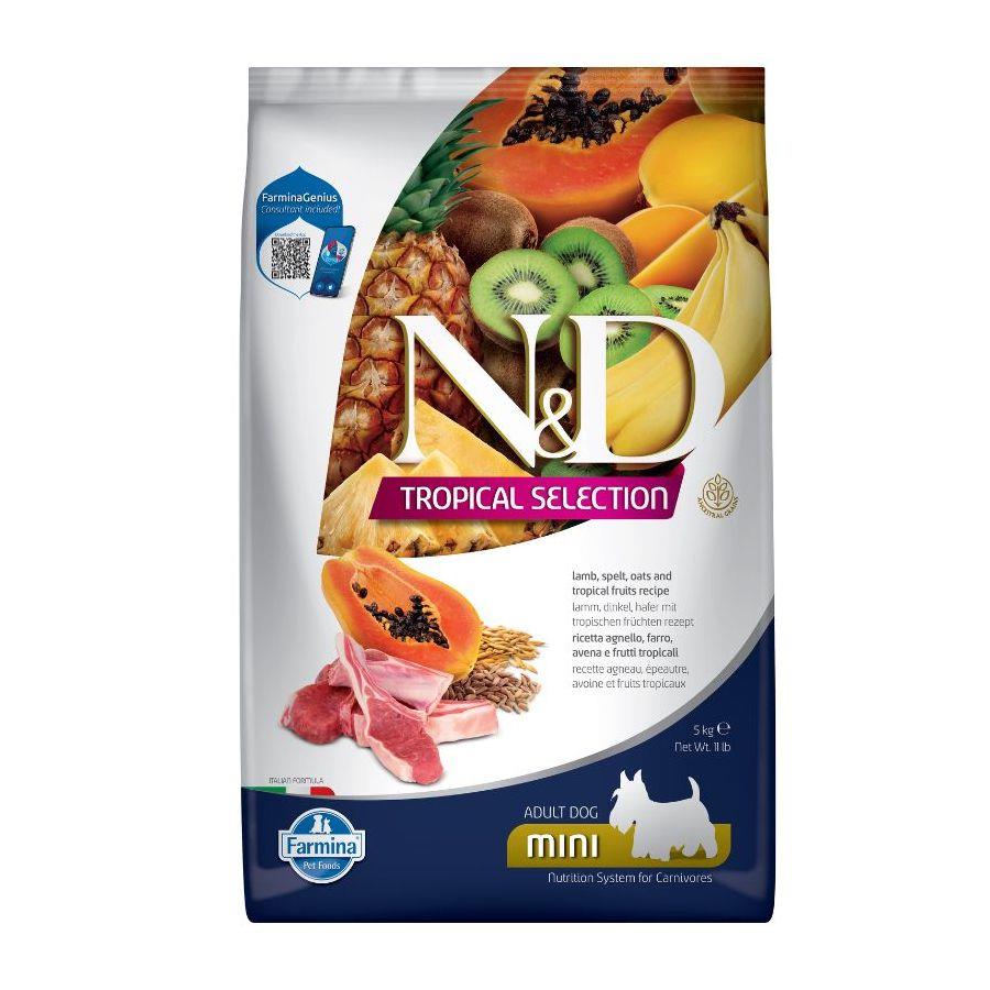 N&D כלב בוגר S גזע קטן כבש (מיני טרופיקל) 5 קג Natural&Delicious