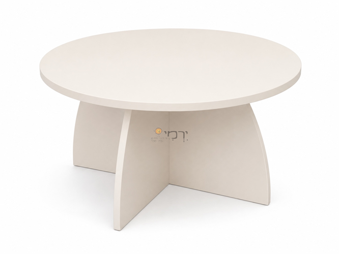 שולחן עץ עגול רגל עץ