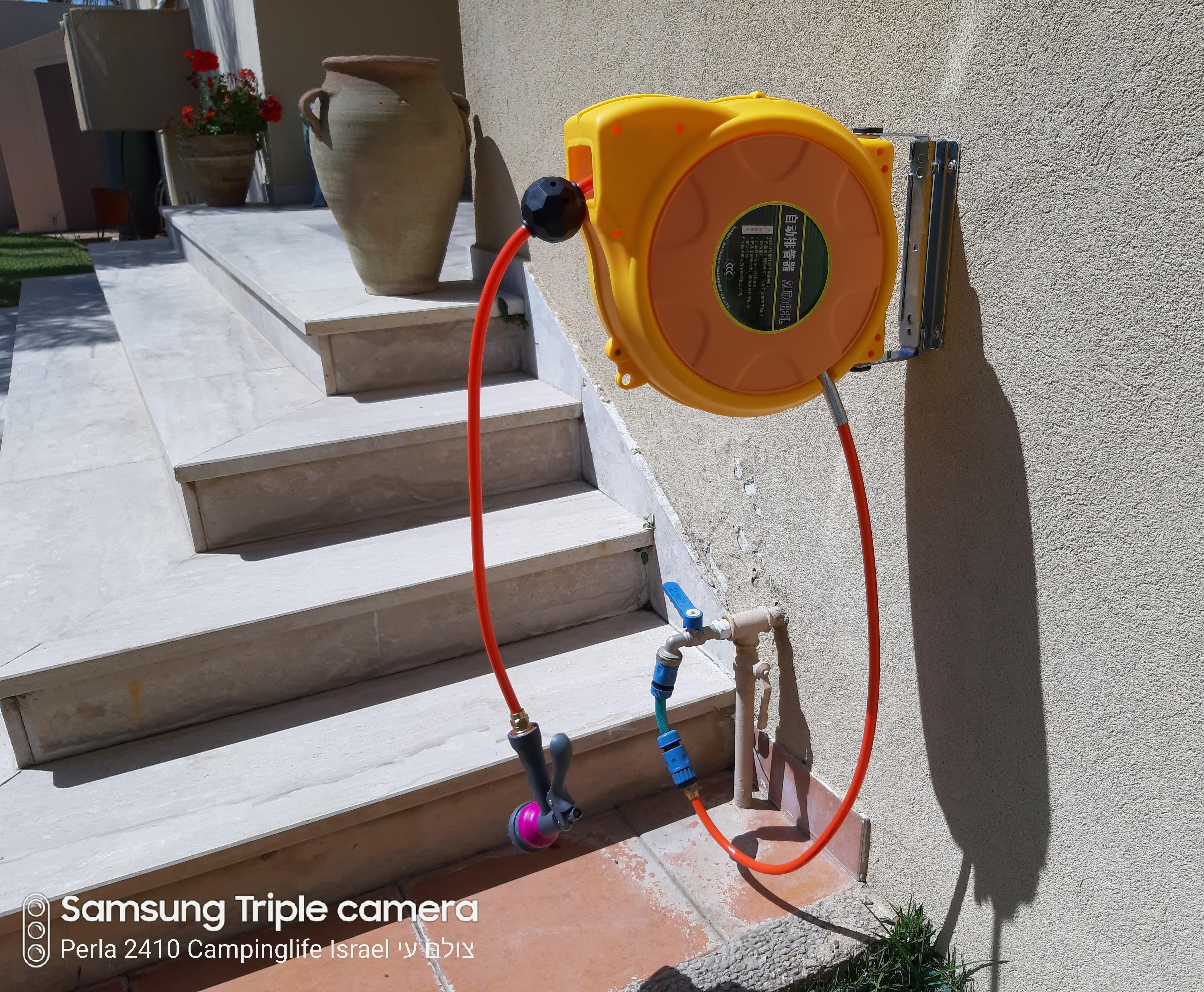 צינור מים גלגלת אוטומטית קפיצית 15 מטר קמפינג לייף