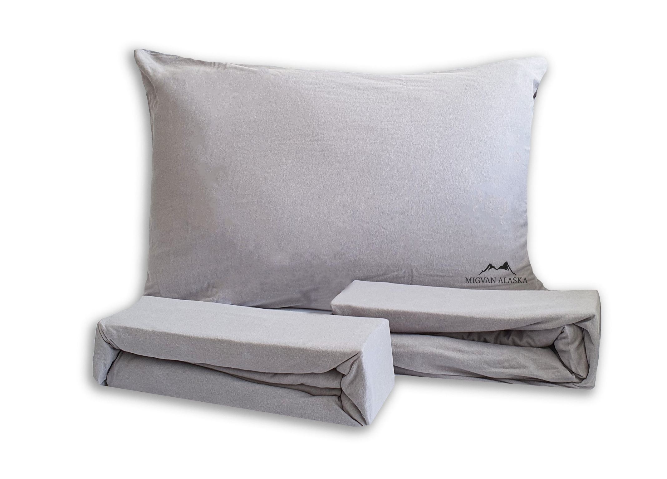 סדין ג'רסי טריקו צבע - אפור + ציפית מתנה! ⭐מבצע ענקי⭐