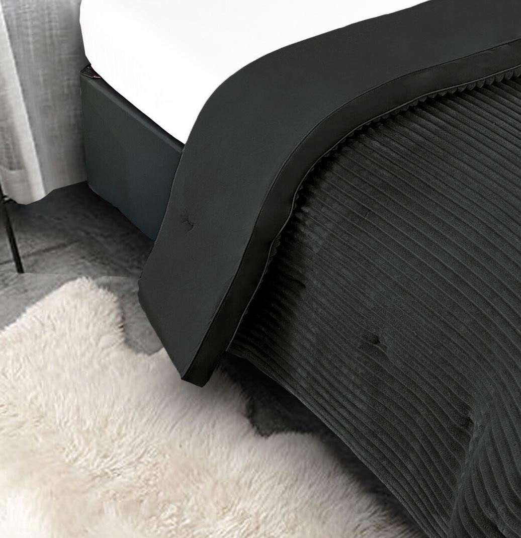 שמיכת פוך פינוק עם מילוי דו צדדית קורדרוי חורפי | אנדורה מירנדה - אפור פחם שמיכת פוך פינוק עם מילוי דו צדדית קורדרוי חורפי | אנדורה מירנדה - אפור פחם