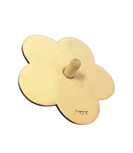 סביבון עץ ליצירה דגם פרח - יחידה