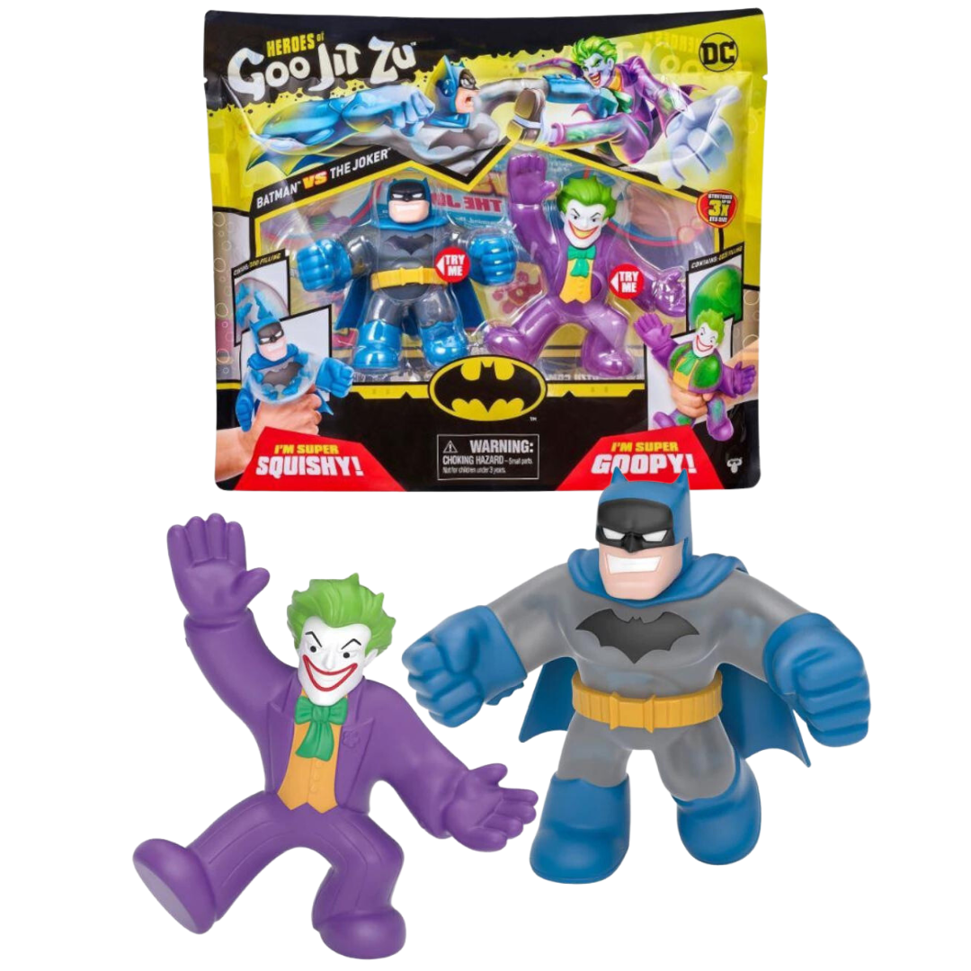 גו ג'יט זו X דיסי DC - מארז זוגי בובות נמתחות - סטרץ' מארז זוגי באטמן vs הג'וקר - Goo Jit Zu