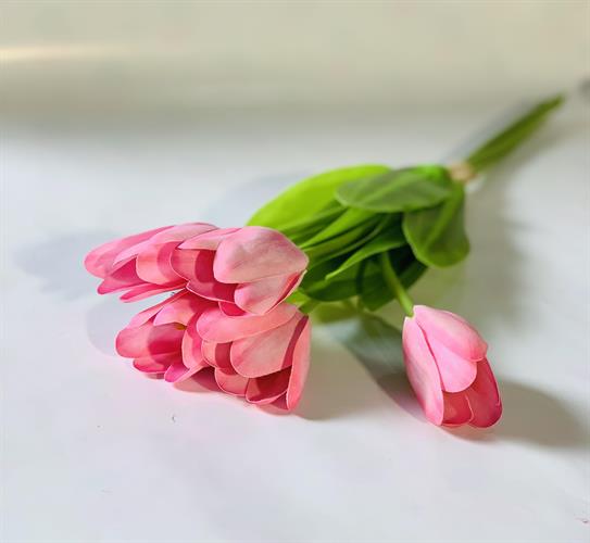 שושנים עם עלים ורוד בהיר