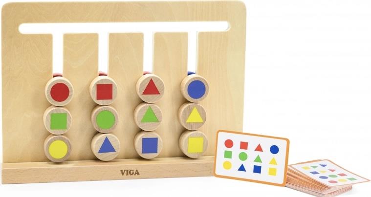 משחק התאמה צורות וצבעים + דגמים ל4 ילדים