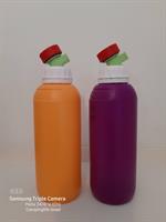 מיכל 1 ליטר בקבוק מתאים למים לשתיה לשמן זית חומץ ועוד  צבע כתום  עם ברז