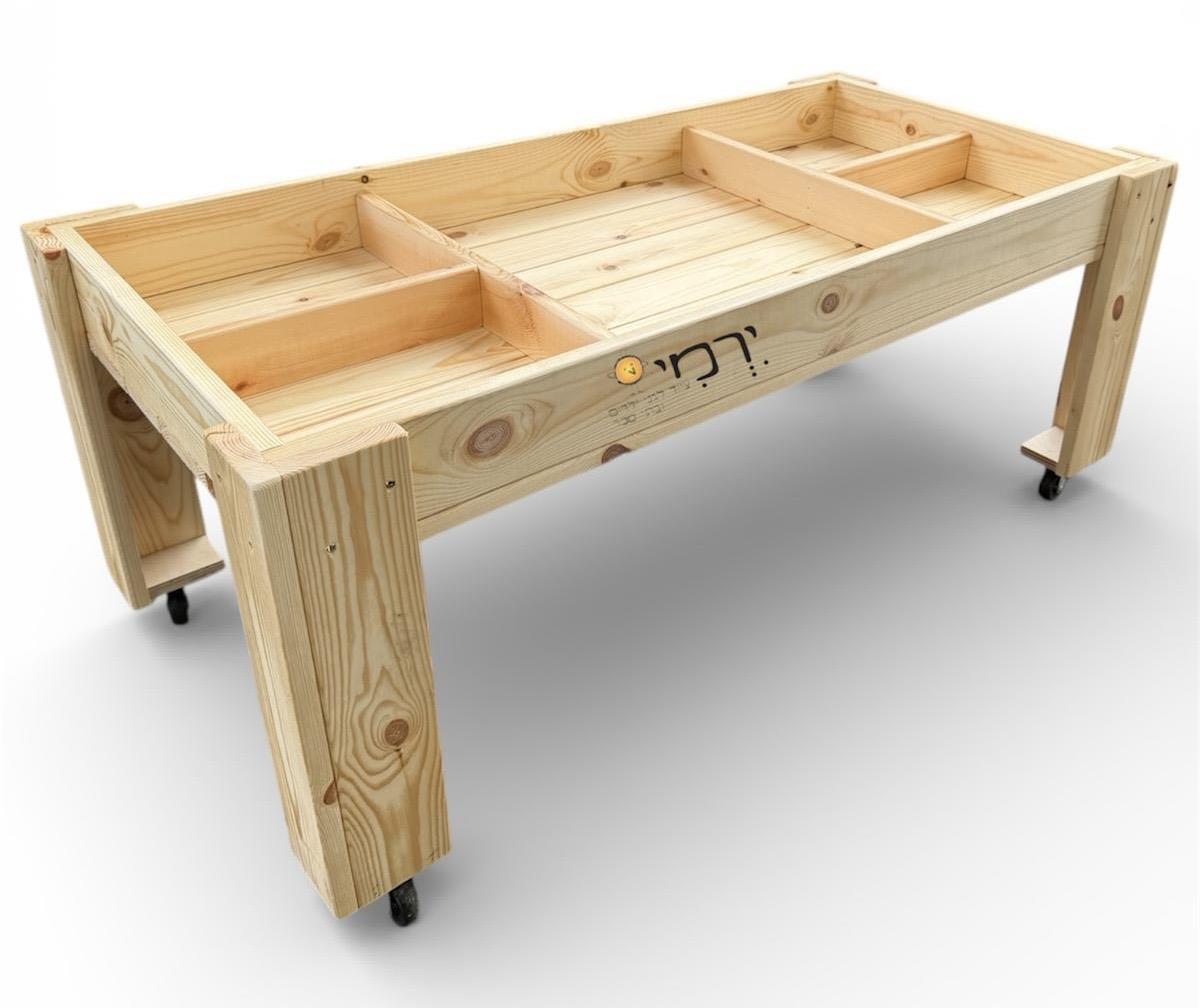 שולחן פעילות מוטורית נייד עץ מלא