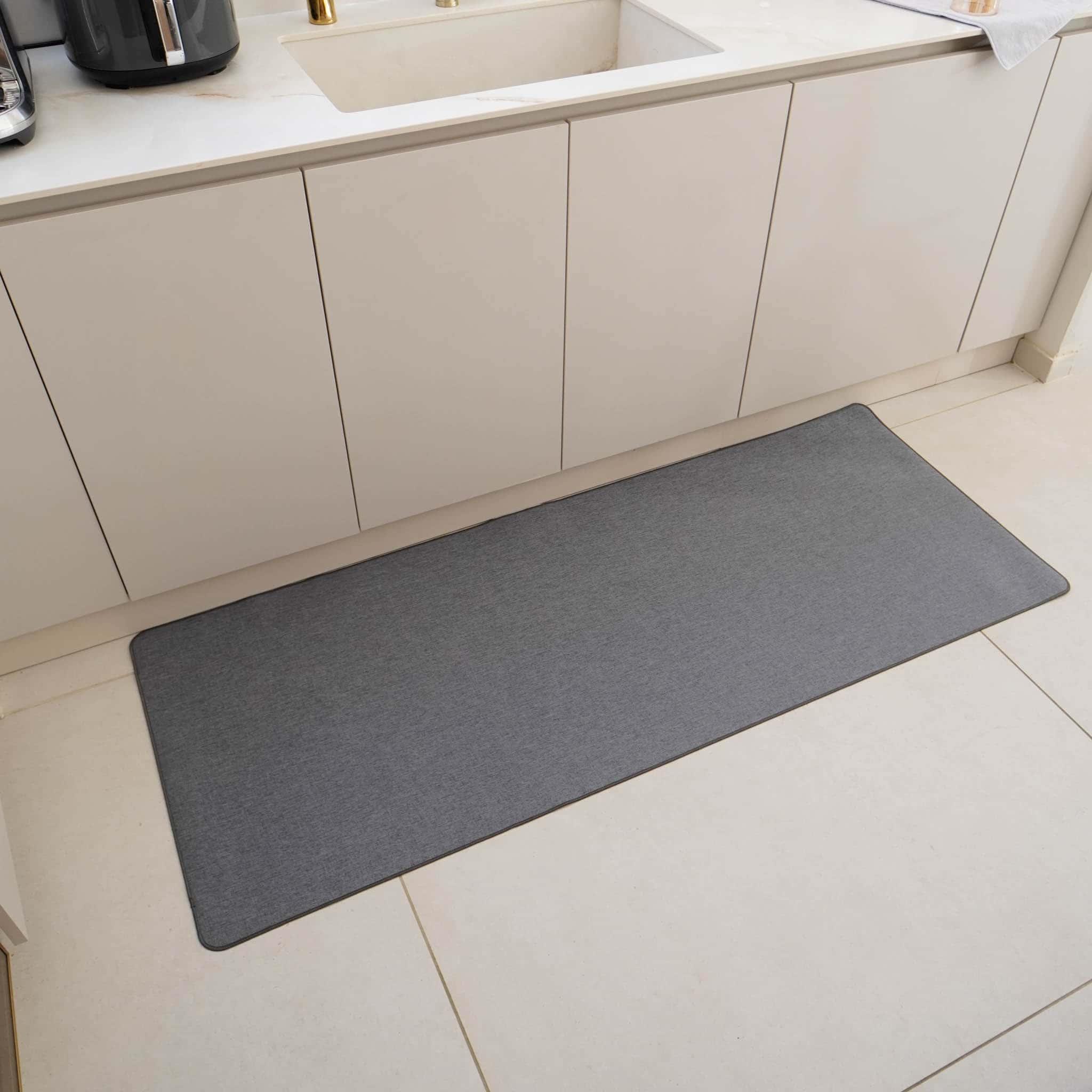 שטיח כביס עם בטנה גומי אפור כהה